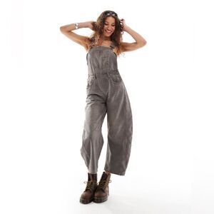 We The Free Gray Denim FREE PEOPLE - GOOD LUCK BARREL OVERALLS - Size Medium